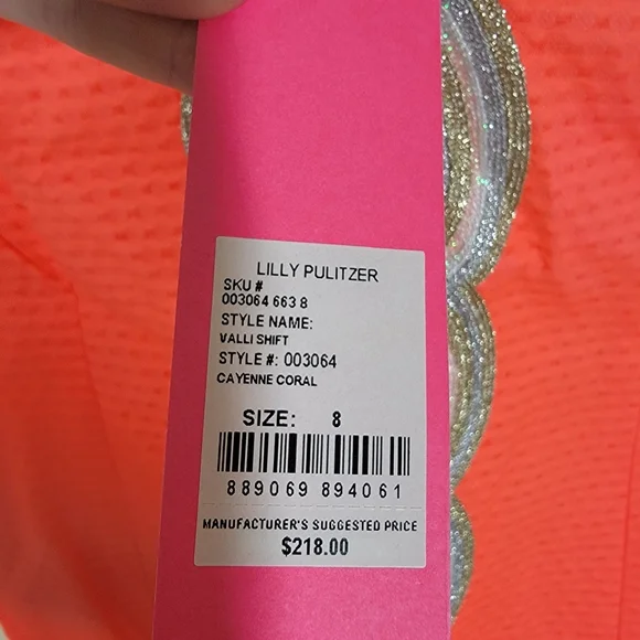NWT Lilly Pulitzer Valli Shift Dress Cayene Coral Size 8 - Picture 4 of 6